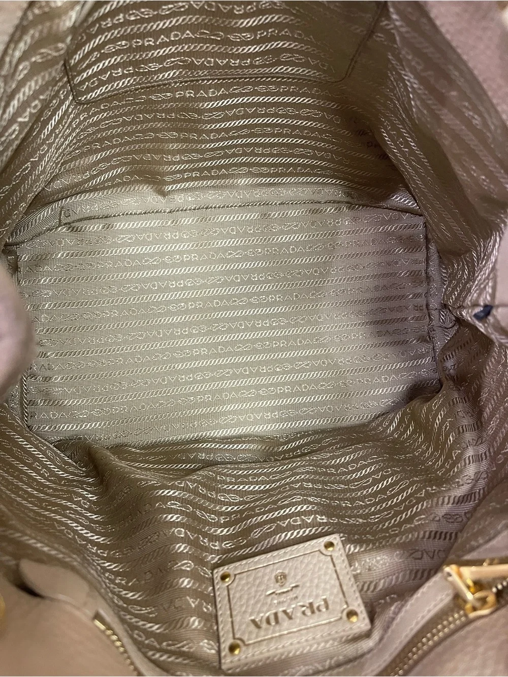 Prada Tan Pebbled Leather Hobo with Gold Hardware - Picture 6 of 6